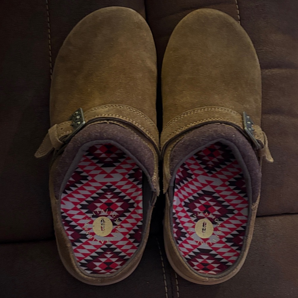 REVITALIGN Brown Suede Slip-On Shoes
